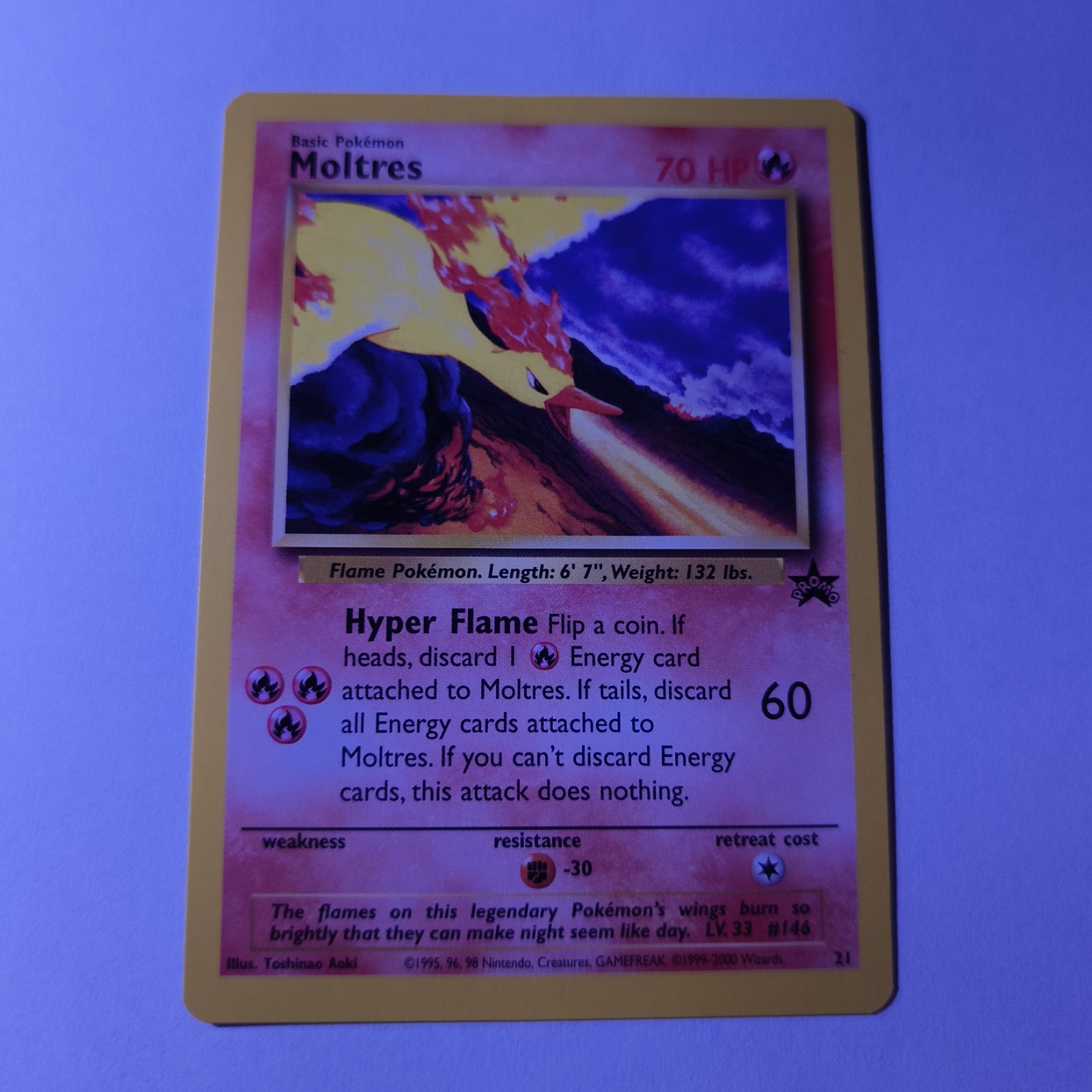 Pokemon Moltres #21 WOTC Black Star Promo 2000 Vintage Card NM Aoki