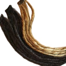 15 Clip in Synth Dreads Dreadlocks Hair Extensions Brown Blonde