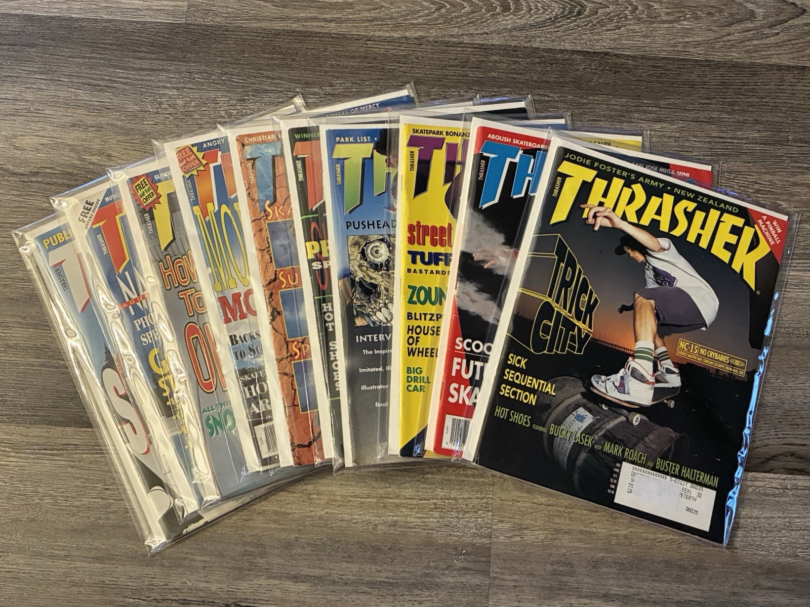 Nearly Full Year Run 1991 Thrasher Skateboarding Magazine 10 Issues