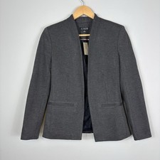 NWT J. Crew Going Out Blazer Heather Dove Stretch Twill Open Front Jacket Sz 0