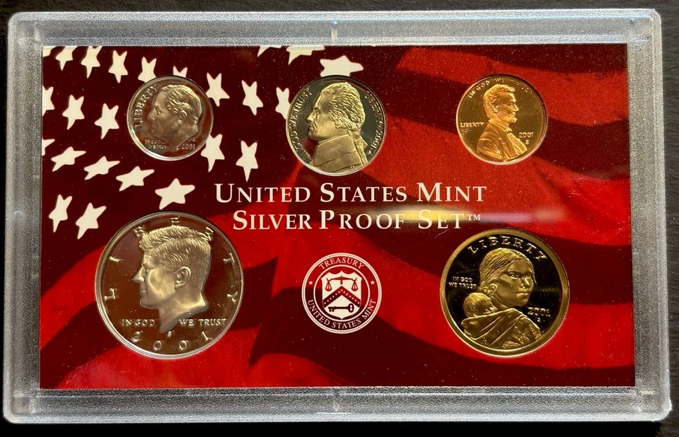 2001-S United States Mint Silver Proof 10 Coin Set w/ COA & Original Box - Image 2 of 4