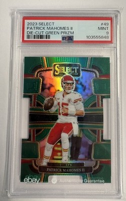 2023 Panini Select - Patrick Mahomes II #49 Neon Green Prizm Die-Cut #4/5
