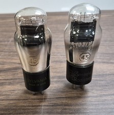 Lot of 2 - SYLVANIA  RCA/Cunningham NO. 45 Vacuum Tube - Tested