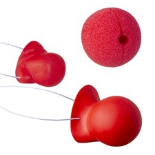 Yilistore 3 Pieces Circus Clown Nose,1 Foam and 2 Rubber Small-Medium, Red
