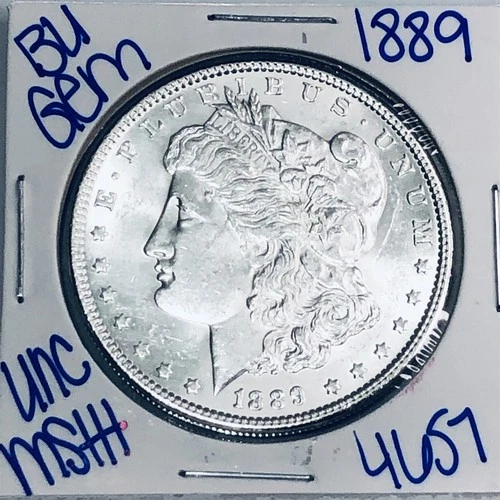 1889 BU UNCIRCULATED MORGAN SILVER DOLLAR AUTHENTIC U.S. MINT FREE SHIPPING 4657