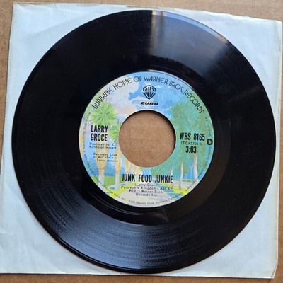 LARRY GROCE Junk Food Junkie 45 7'' POP NOVELTY Record Vinyl Records 1973