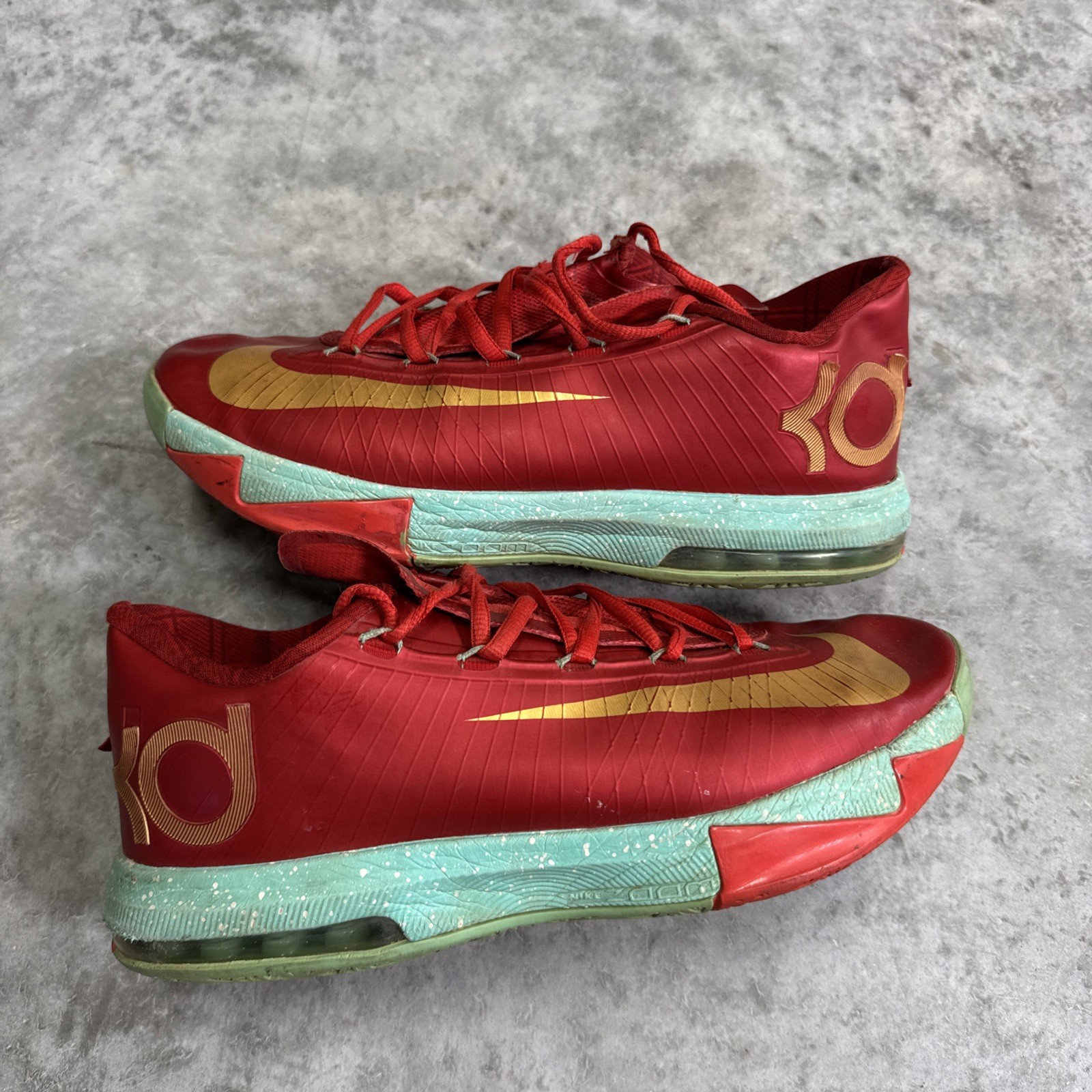 Nike KD VI 6 Christmas Edition Red Basketball Shoes Men Size 8 599424-601