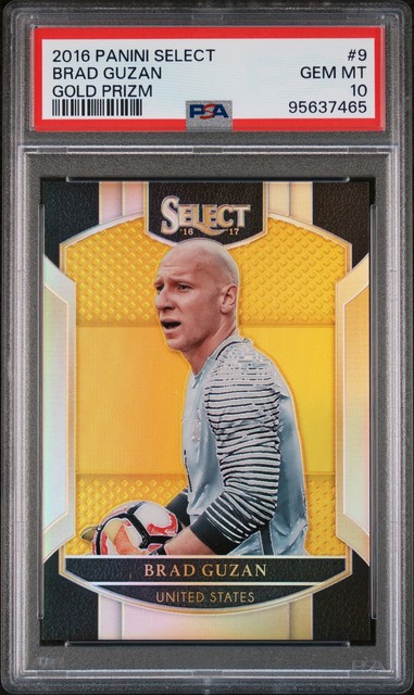 2016 Panini Select Gold Prizm #9 Brad Guzan 8/10 PSA 10