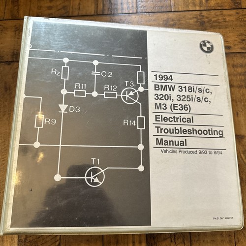 1994 BMW E36 318 325iS M3 Electrical Troubleshooting Manual ETM 94 Binder - 第 1/7 張圖片