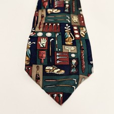 Alynn Neckwear Men's Silk Tie Multicolor Golf Shop Design Made In USA Golfer