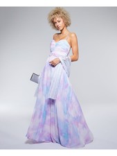 TRIXXI Womens Fit + Flare Dress Light Blue Spaghetti Strap Formal Juniors 5