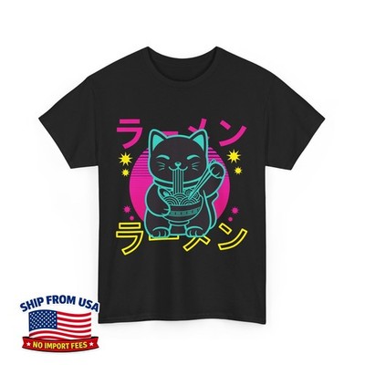 Anime Cat Kawaii Cat Japanese Noodles Lovers Kitten Cute Unisex T-Shirt