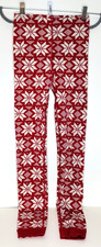 Hanna Andersson 160 US 14 Kids Pajama Pants Long Johns Christmas Snowflakes Red
