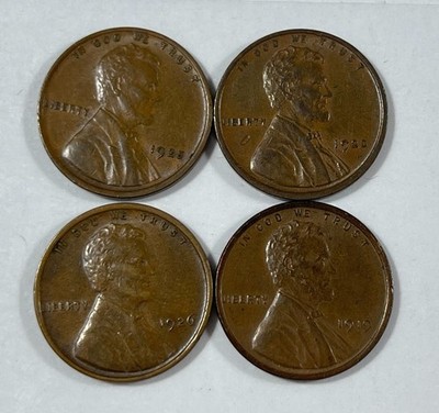 1919, 1920 (2) 1925 Lincoln 1C (#12681) brown AU (1920 few small cuts