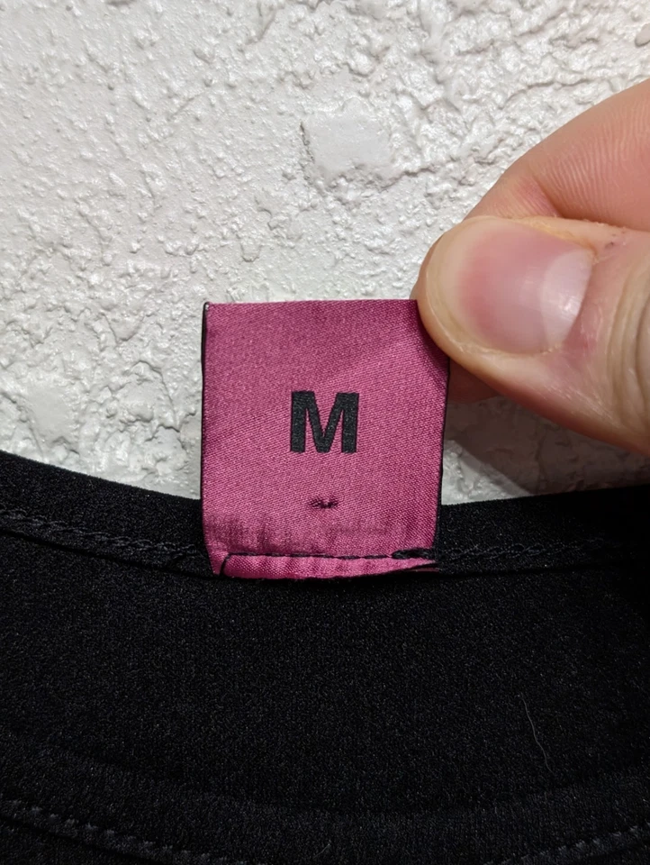 Mini robe en soie mélangée SAVE THE QUEEN taille M motif noir jaune année... - Photo 3/4