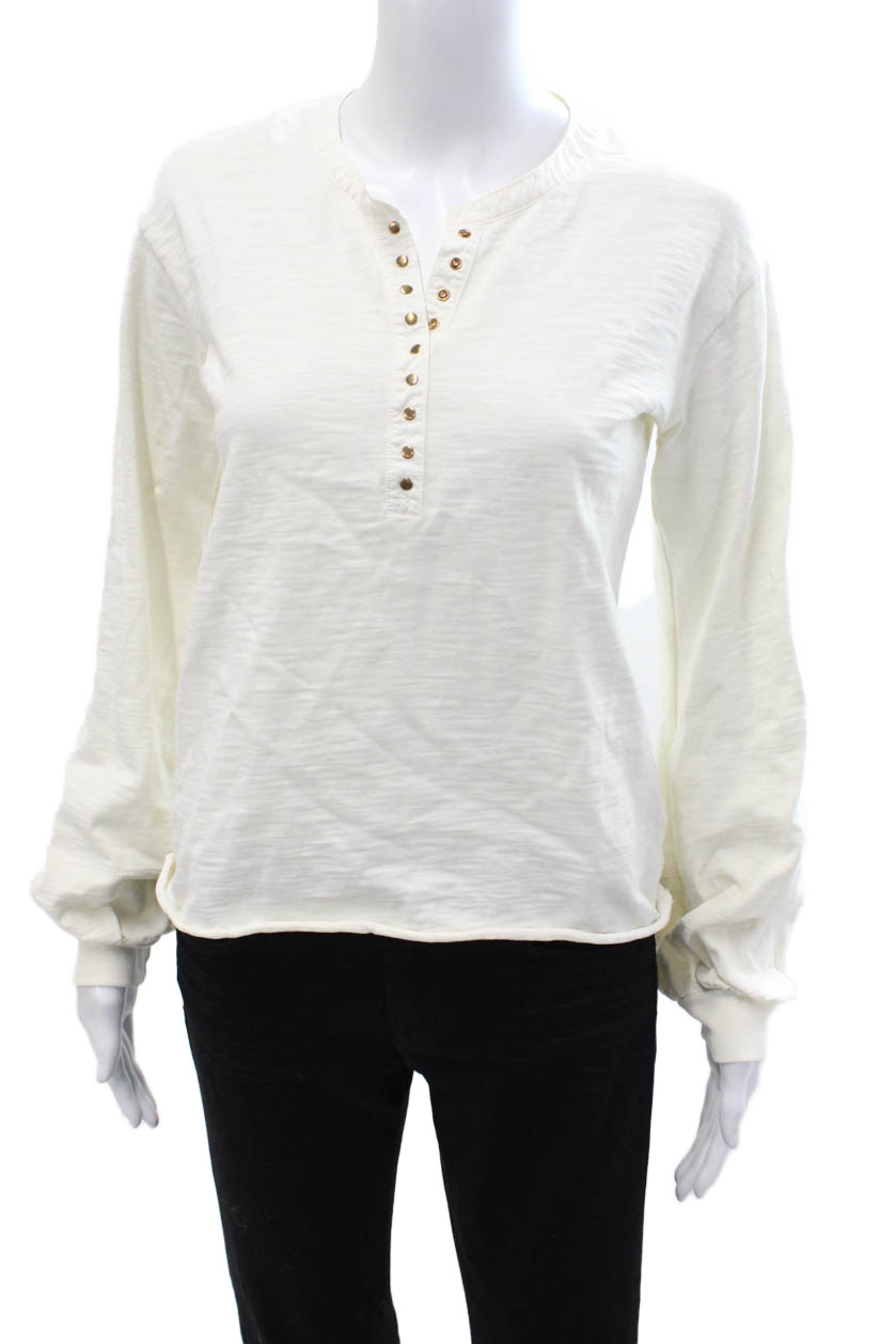 Nation LTD Womens Basic Button-Up White Cotton Lo… - image 1