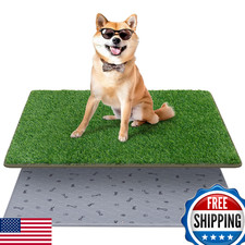 Dog Grass Mat with Pee Pad, Artificial Indoor Turf Grass Potty Training Pads for