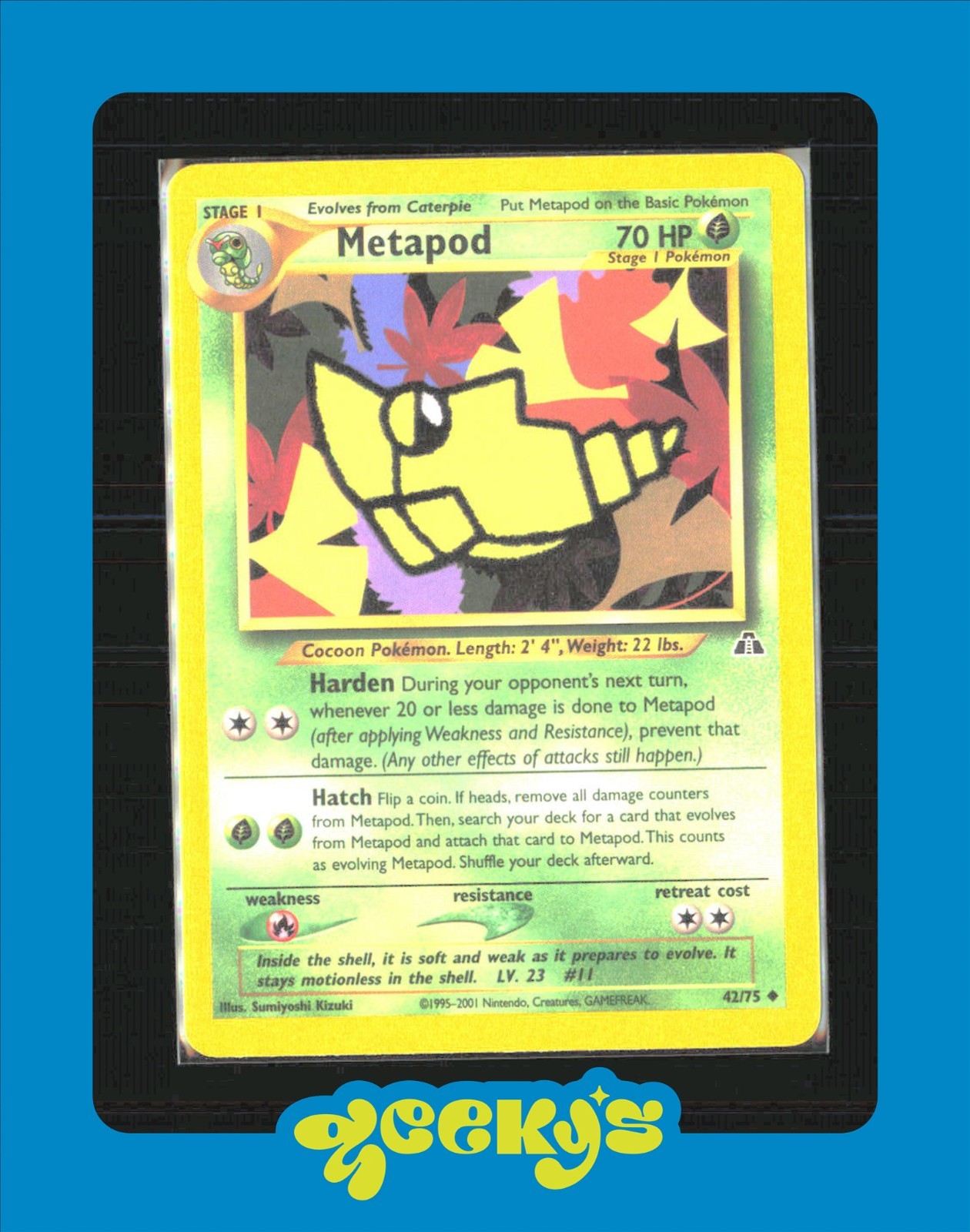 Metapod 42/75 Pokemon Card Neo Discovery $2MIN ORDER