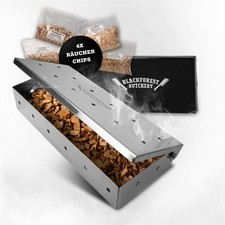 Räucherbox: Starter-Set mit 4 Sorten Räucherspäne Räucherchips Pellets Smoker