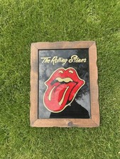 ROLLING STONES 70s Vintage Large Carnival Prize Mirror Painted Glass 19x15&rdquo;