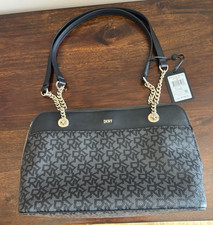 NWT DKNY Bryant Park Black Logo Chain Shoulde...