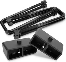 2 Square U-bolts 2 Inch Lift Block For 2011-2024 Chevy Silverado Gmc Sierra 250