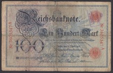 100 marek 17.4.1903 - Bank Rzeszy seria A/A - ze stemplem skrzynkowym ze Stralsundu