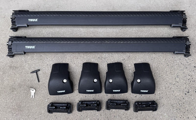 Thule AUDI Q7 07-15 Flush Rail - AeroBlade Edge 7602B Roof Rack + Fit Kit 4002