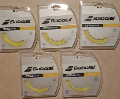 5 sets of Babolat RPM Rough Monofilament Tennis String16 gauge  12m/40ft 241140