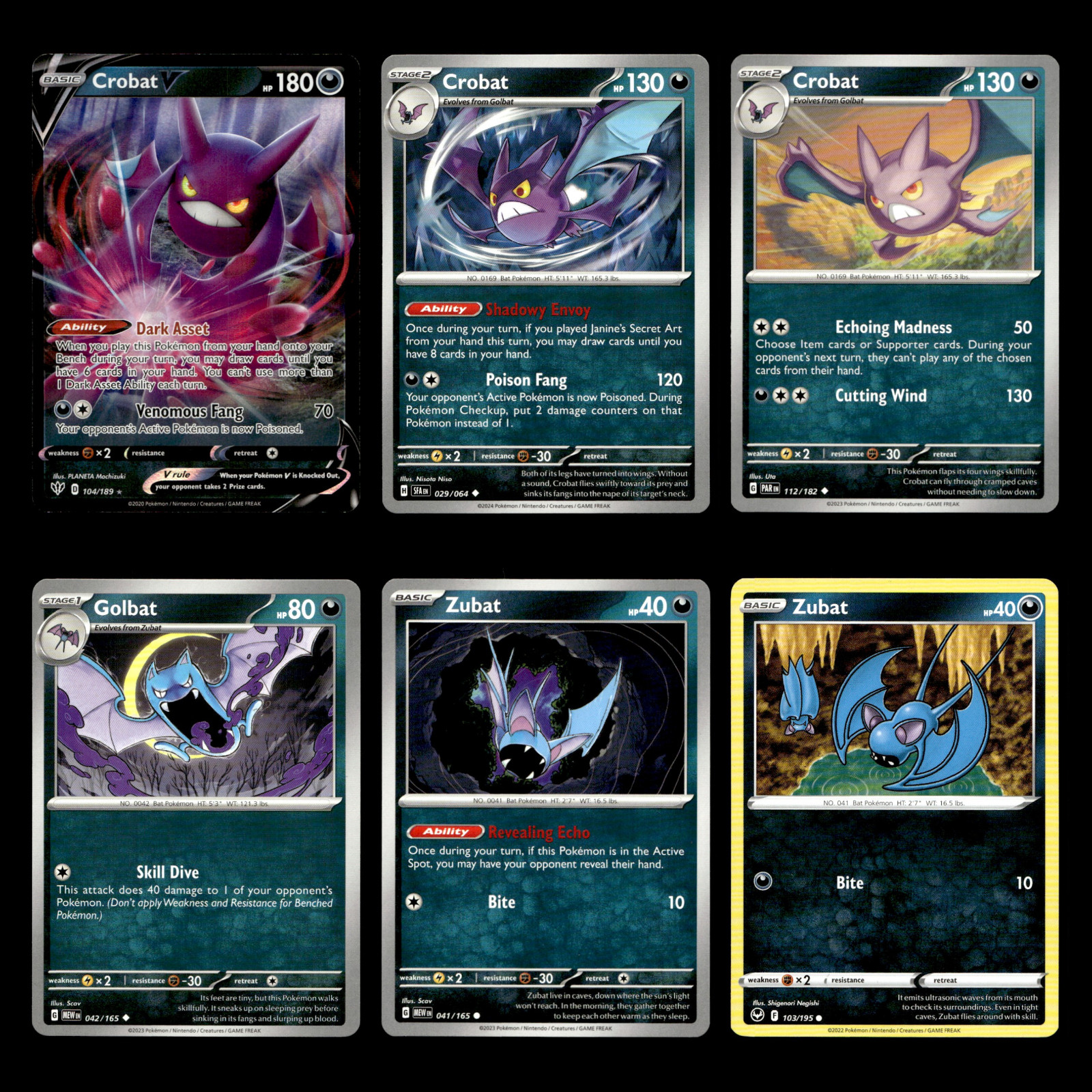 Crobat V 44 Sword Shield Shining Fates Pokemon Cards Collection Set TCG