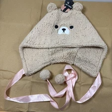 Fluffy Bear Sherpa Hood Pink Ribbon Ties Hot Topic Cozy Comfy