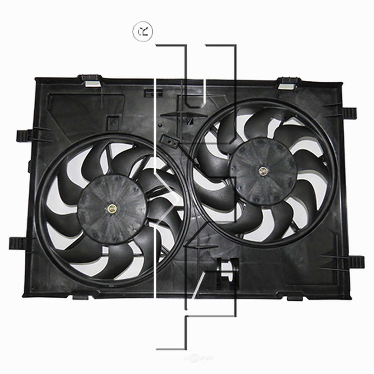 Dual Radiator and Condenser Fan Assembly TYC 623030 fits 07-09