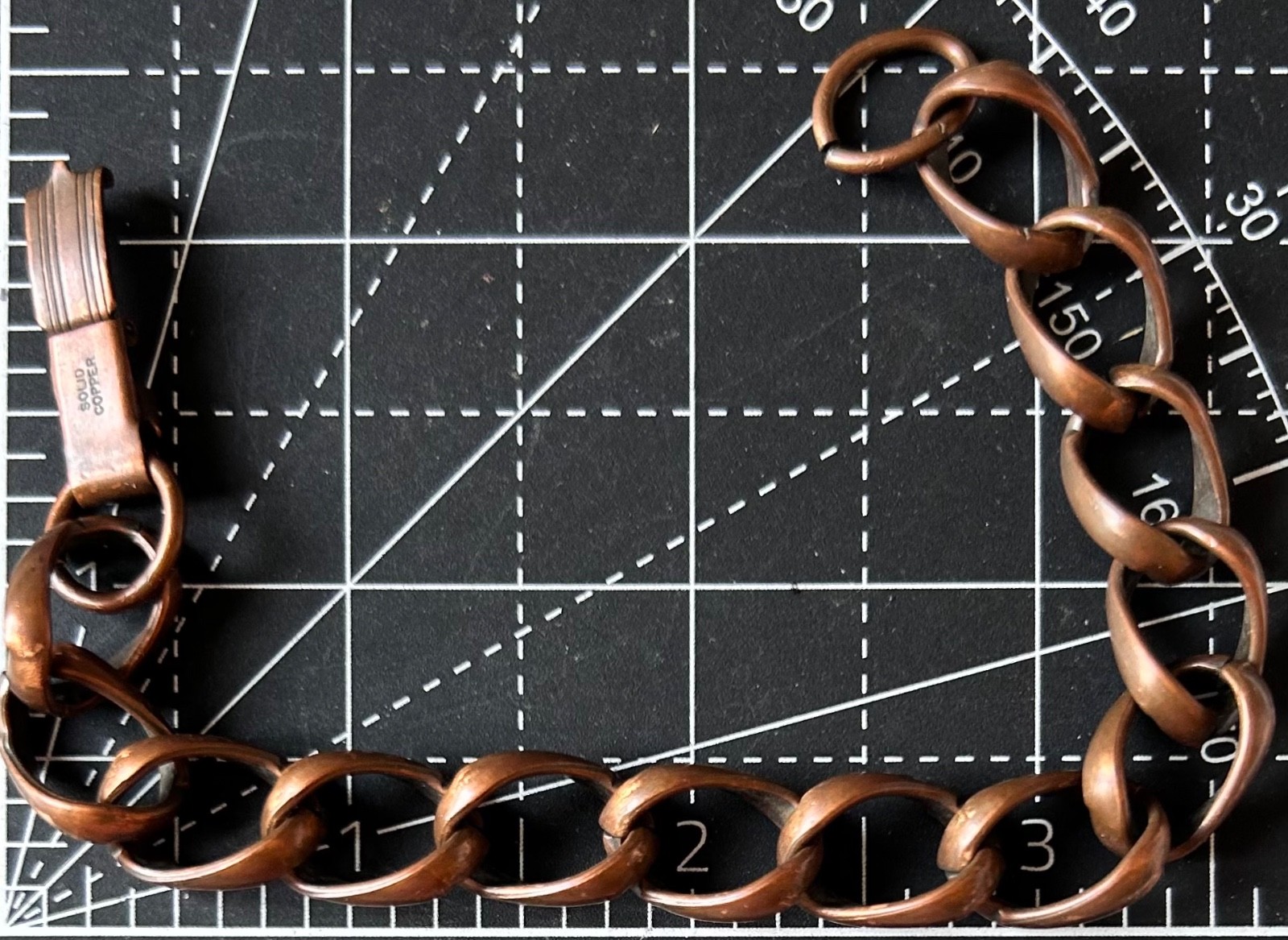 solid copper 7.5" link chain bracelet - image 2