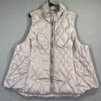Athleta Quilted Down Vest Women's 3X? Lavender Puffer Responsible Full Zip