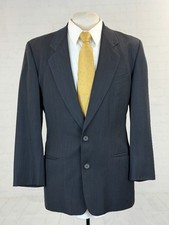 Giorgio Armani Men Dark Gray Plaid Wool Blazer 40 Regular Two Button Vintage 90s