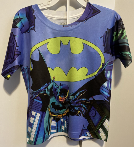 Batman All Over Sublimation Print T-Shirt Size XS 4/5 Bat Signal Gotham City - Picture 12 of 12