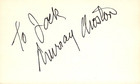 Murray Moston Signed Auto 3x5 Index Card Taxi Driver