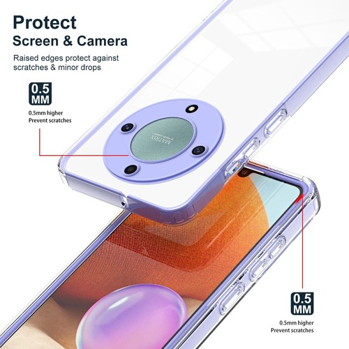 For Honor Magic5 Lite, Shockproof Hybrid Armor Bumper Clear Crystal Cover Case - Picture 7 of 25