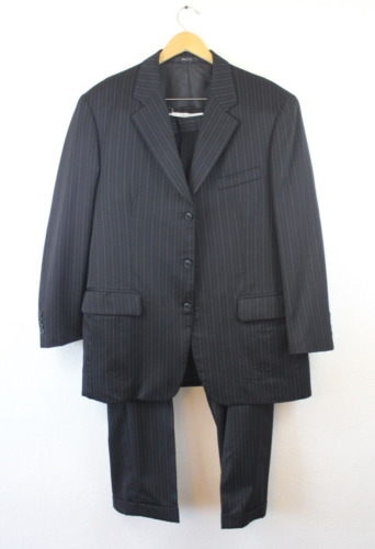Versace Suit Pinstripe Gianni Made in Italy Black 