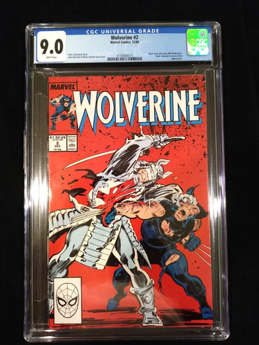 Wolverine #2, CGC 9.0, Direct December 1988, Silver Samurai app., Sienkiewicz