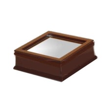 BCW Supporto da baseball Base in legno di mogano Fondo a specchio nella base per