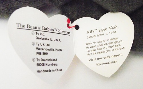 TY BEANIE BABY ALLY 4TH GEN HANG TAG 3RD GEN TUSH TAG PVC 9 ERRORS RETIRED NEW - Picture 6 of 9