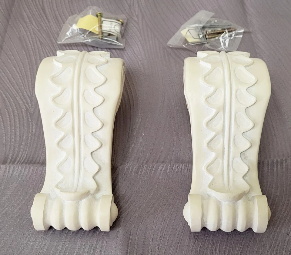 Soportes de Pared De Colección Alabastro 2 Piezas Ornamentado Estilo Clásico Europeo 5.75"H Sin Usar Foto 2 de 4