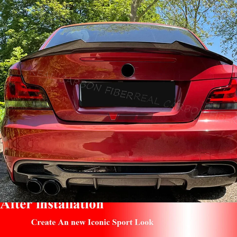 Se adapta a BMW E82 E88 125i 128i M Sport 12-13 parachoques trasero difusor labio CARBONO REAL Foto 4 de 4