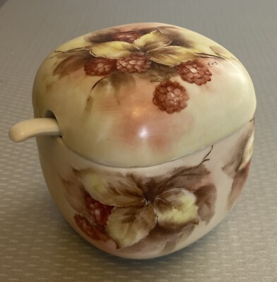 Vtg Raspberry Fruit Jam Pot Rosenthal Studio Line Hand Painted Signed Porcelain