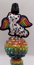 Beaded Ballpoint Pen   rainbow Kitty