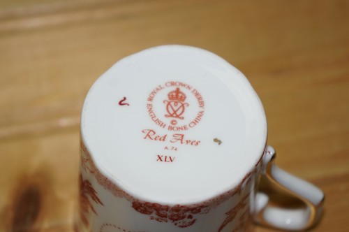 Royal Crown Derby Red Aves (7) tazas Demitasse, platillos 21/4" y (7), 4 5/8 (CAJA #2) - Imagen 7 de 8