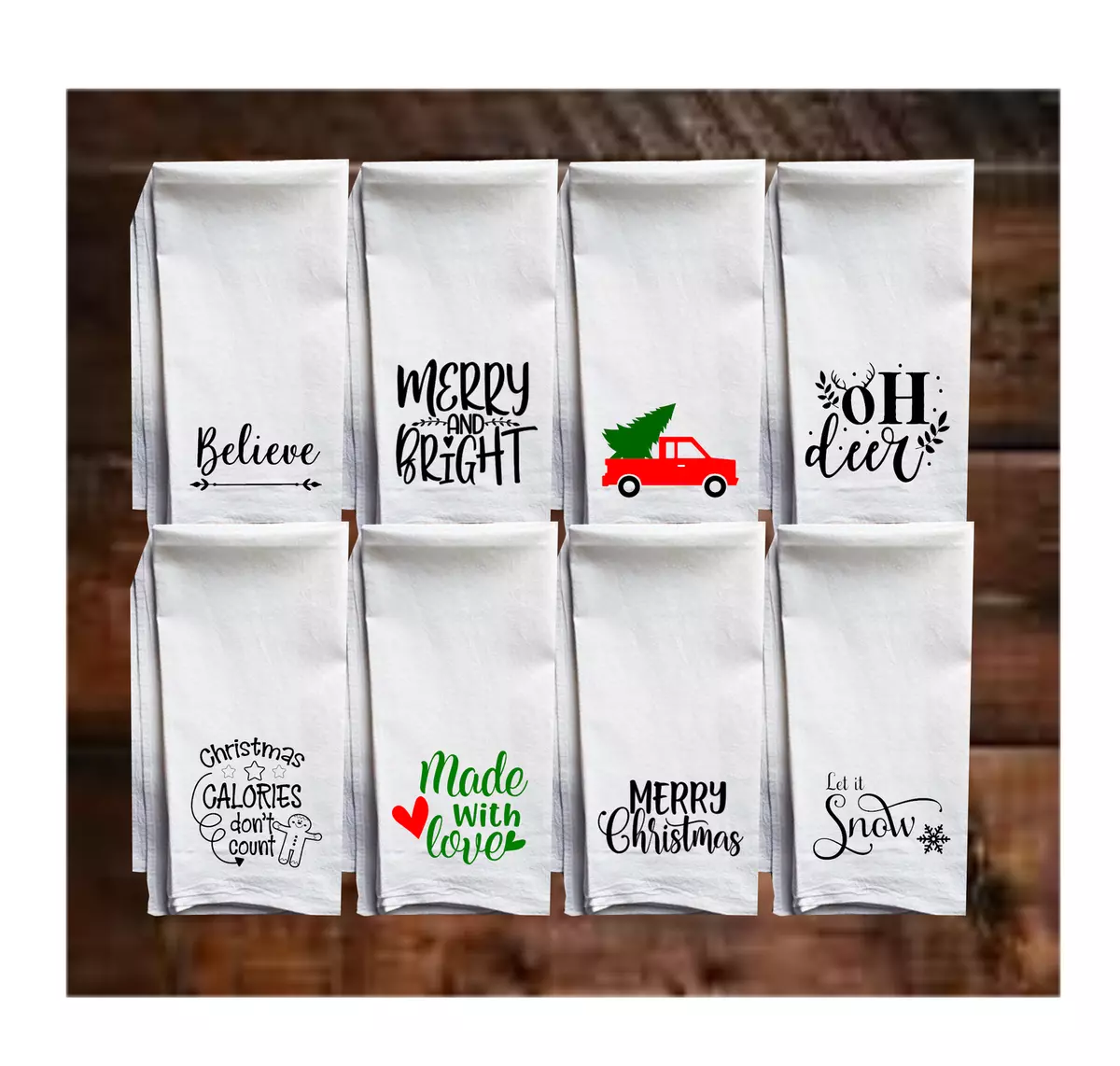 Flour Sack Christmas Designs Towel, Dish Towel, Funny Kitchen