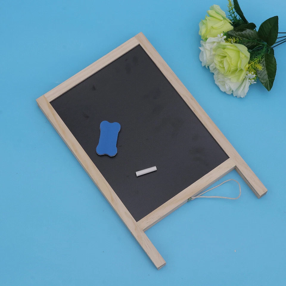 Wooden Stand Double Side Message Draw Board White and Black Display Chalkboard - Image 2 of 4