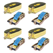 4 Pack Heavy-Duty Ratchet Tie Down Straps, 11000 lbs, 2" x 27ft